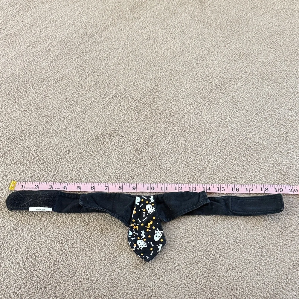 Black Halloween Skull Tie Collar